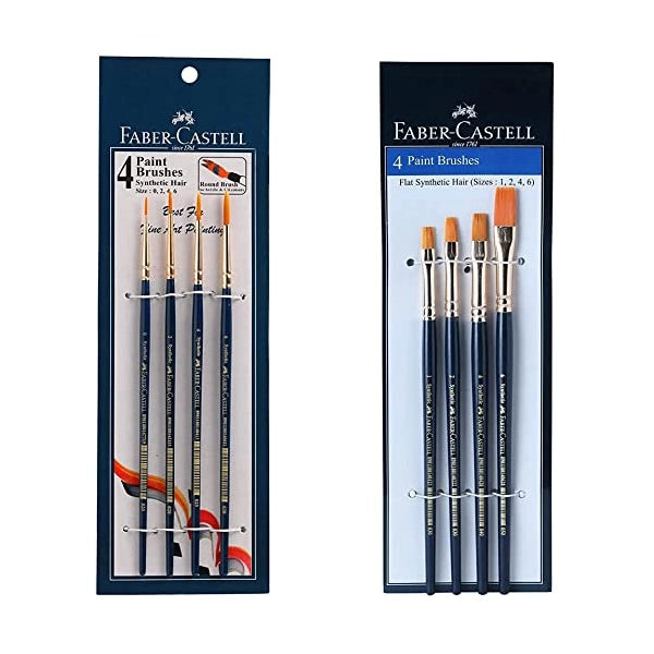 Faber-Castell Paint Brush - Synth Hair Round Assort Set 4 (1)